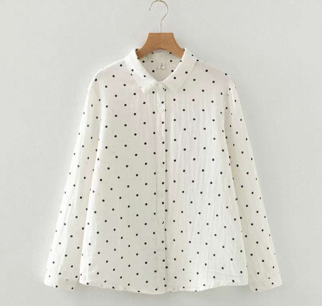 White Polka Dot Shirt