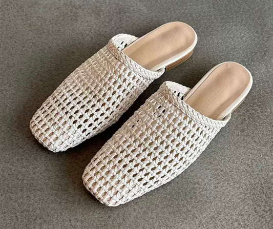 Woven Summer Mule Slides