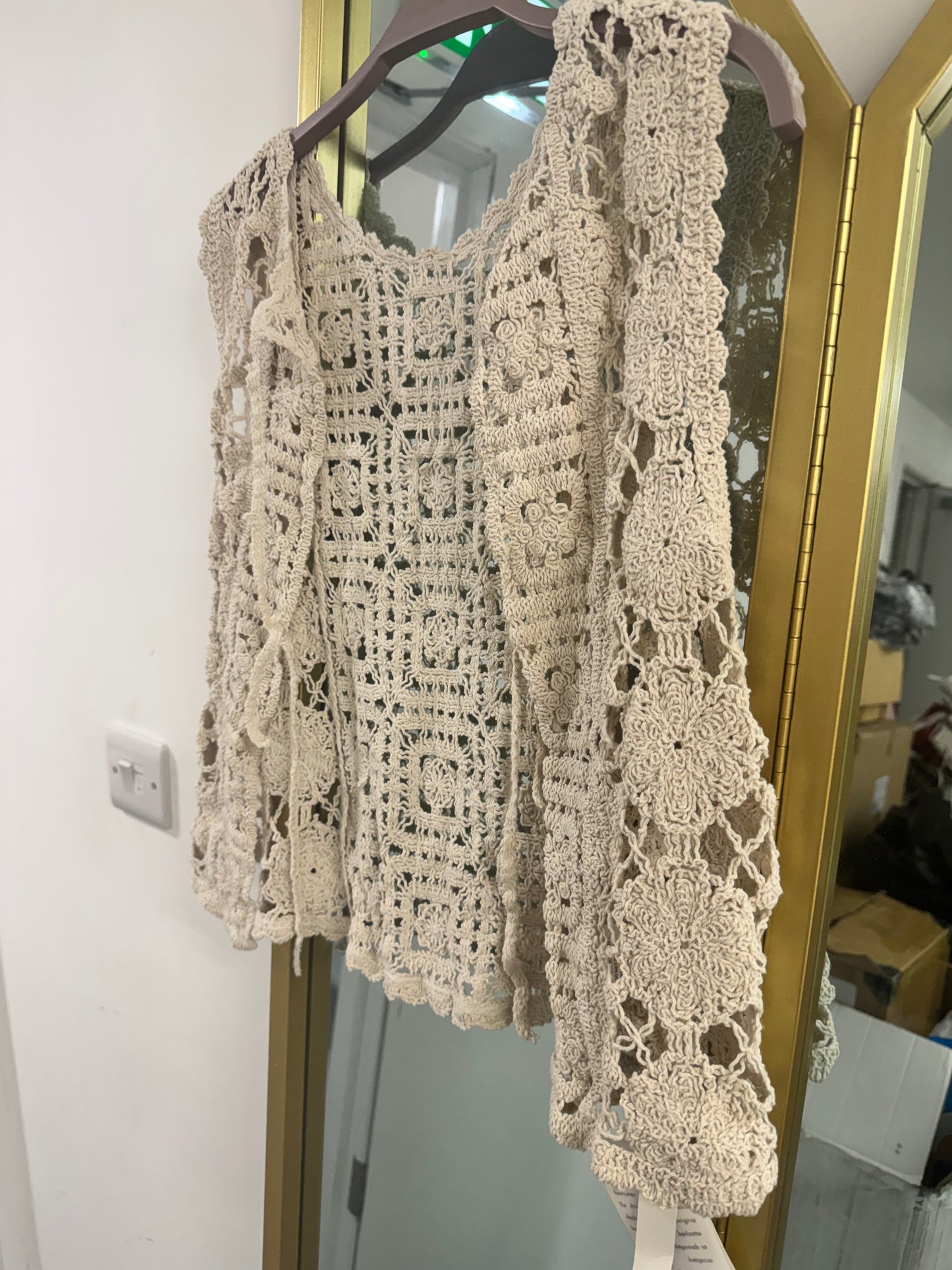 Crochet Floral Contrast cardigan
