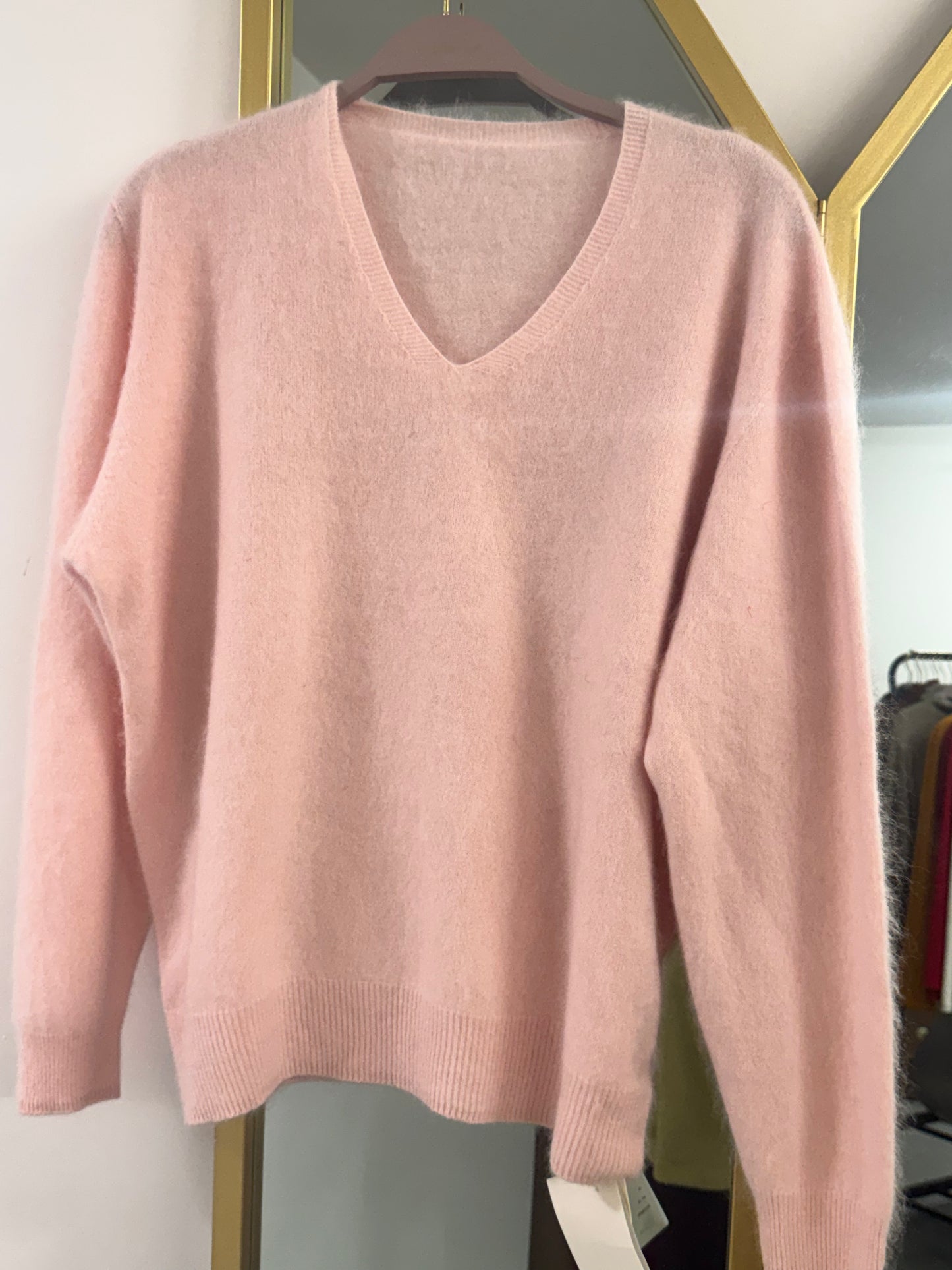 Luxury Merino Wool, Cashmere & Silk V-Neck Jumper