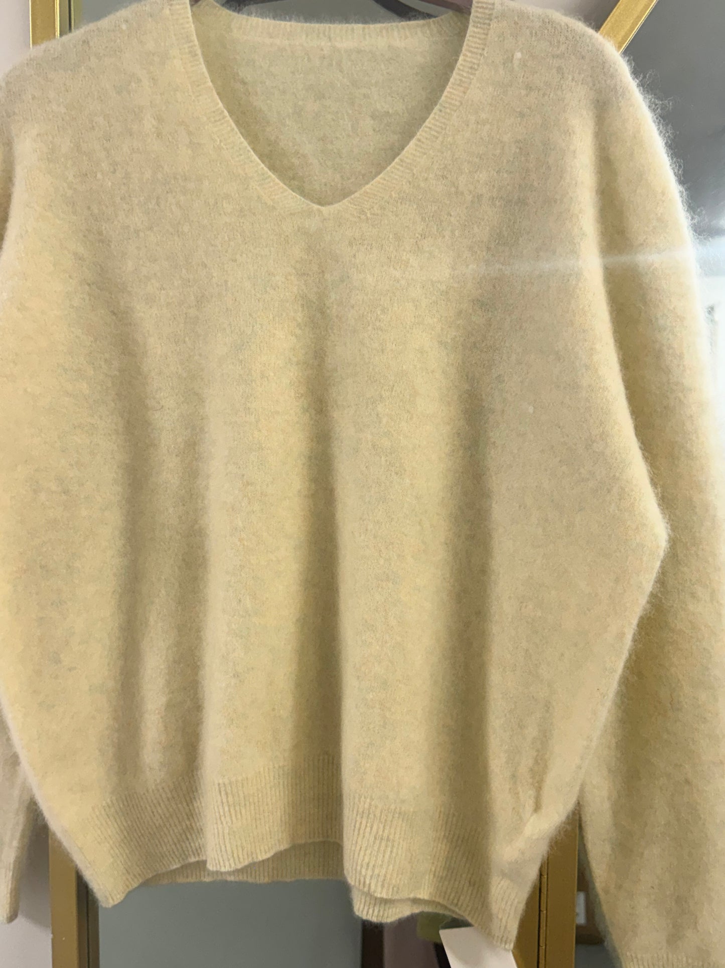 Luxury Merino Wool, Cashmere & Silk V-Neck Jumper