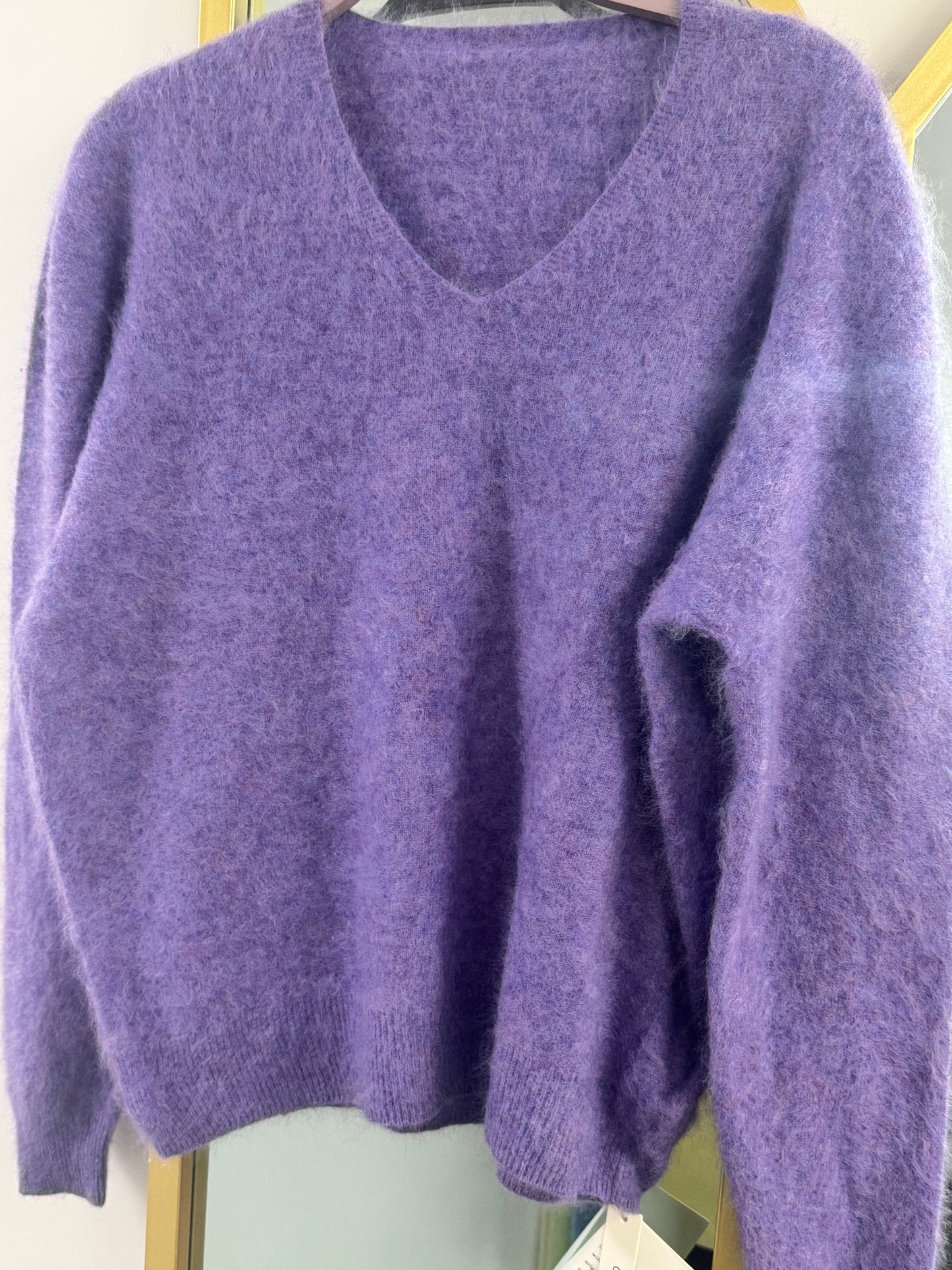 Luxury Merino Wool, Cashmere & Silk V-Neck Jumper