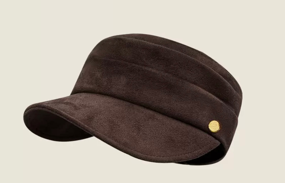Women’s Suede-Look Military Style Cap
