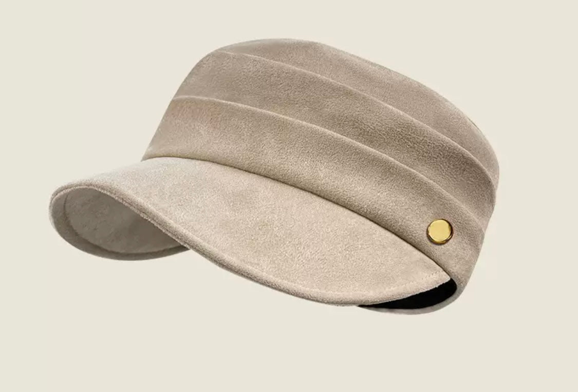 Women’s Suede-Look Military Style Cap