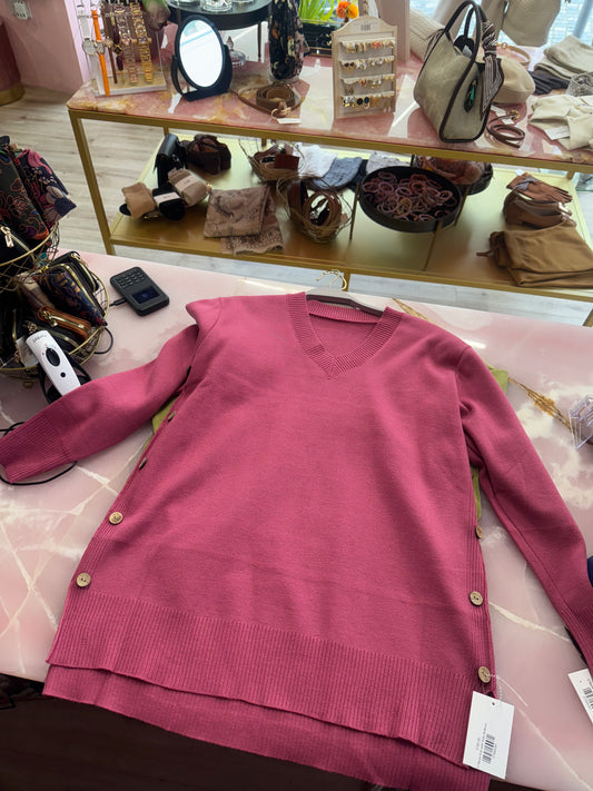 Knit Jumper with Side Buttons