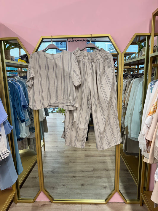 Linen Blend Co-Ord Set (Top + Trousers)