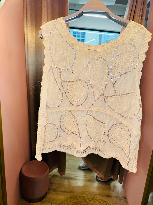 Embellished Cotton Top