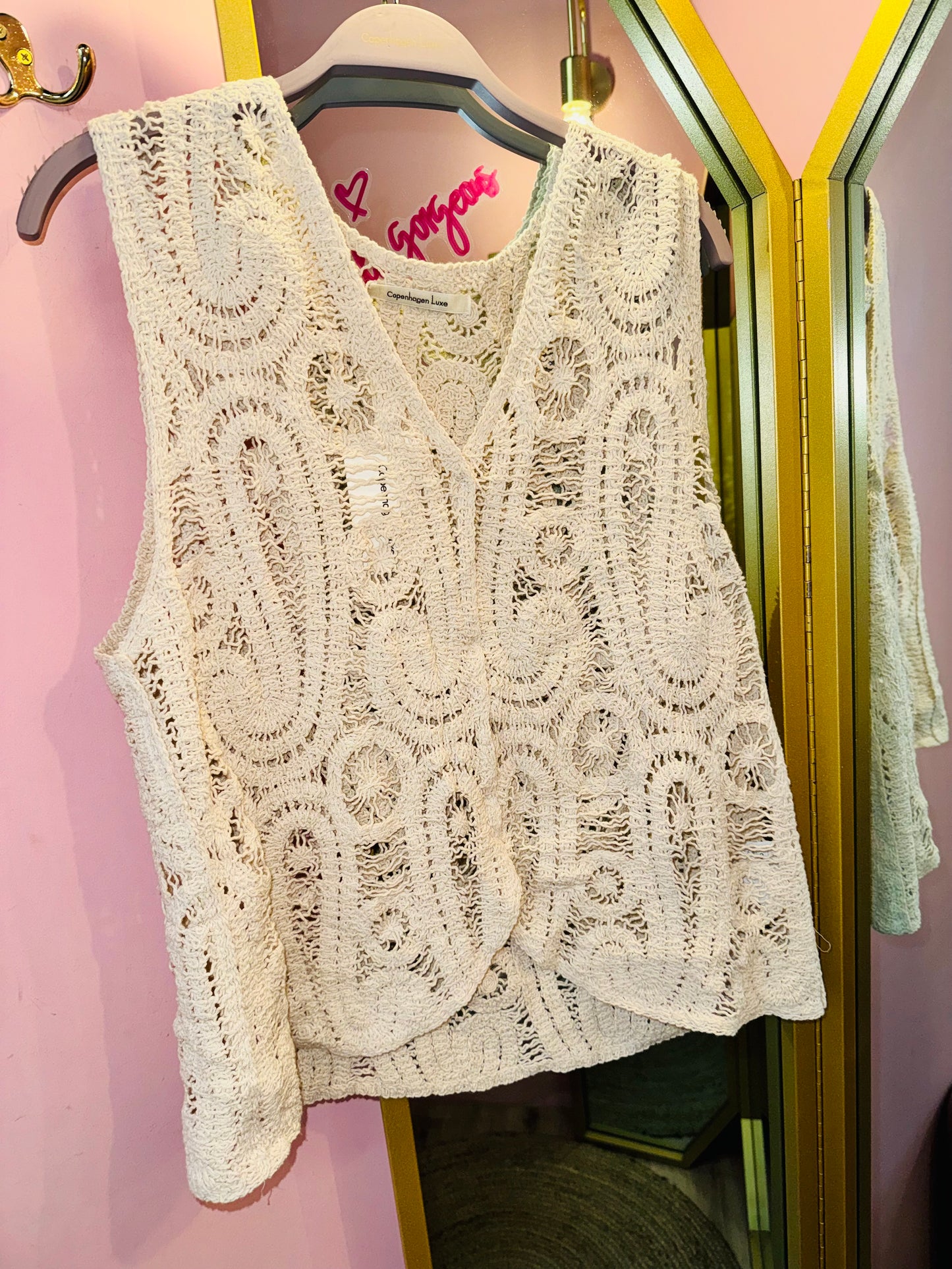 Sleeveless Crochet Cotton Vest
