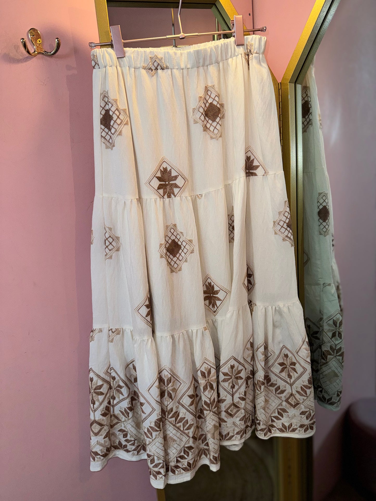 Embroidered Cotton Skirt (Boho Style)