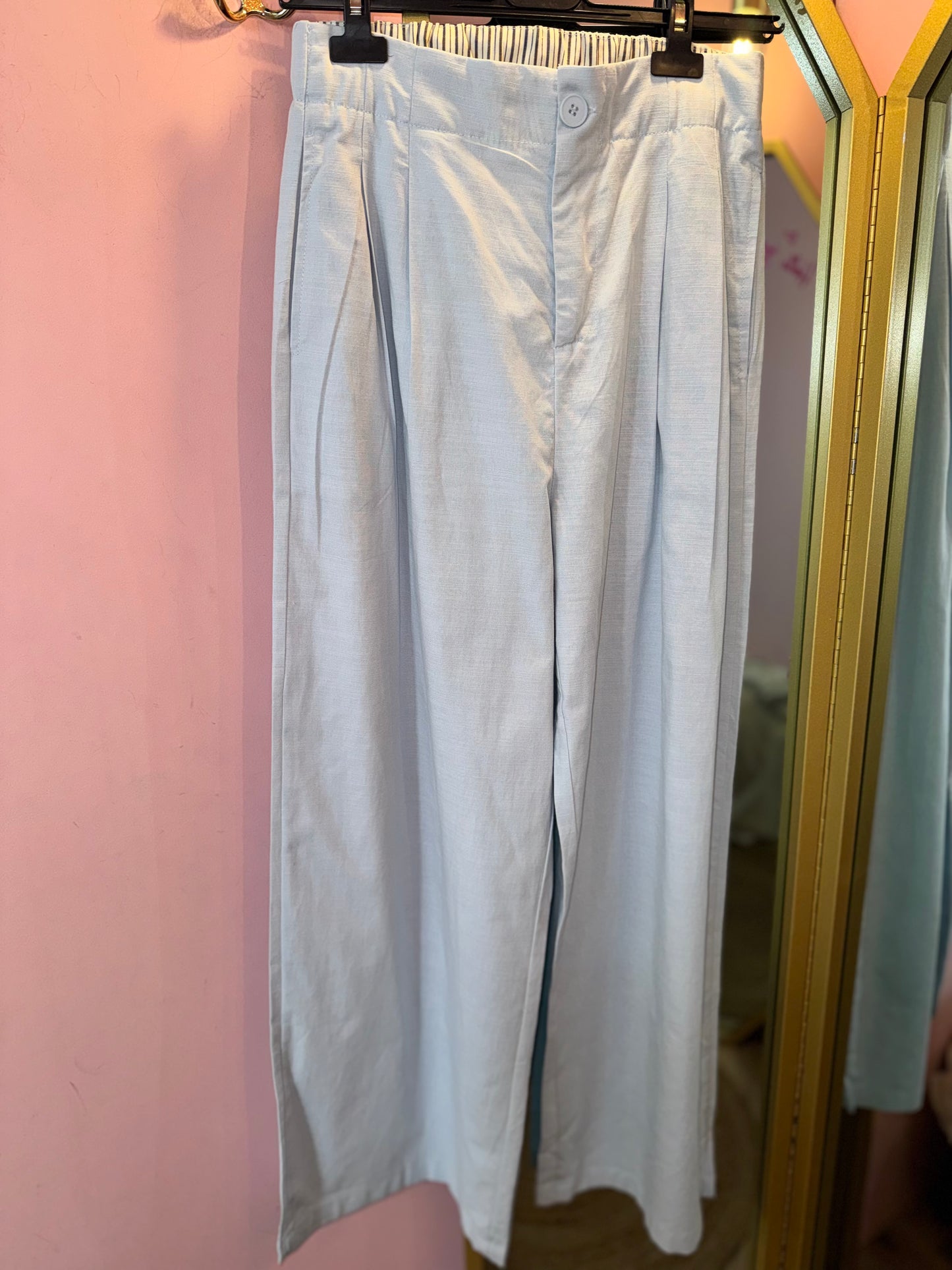 Cotton Blend Relaxed Trousers