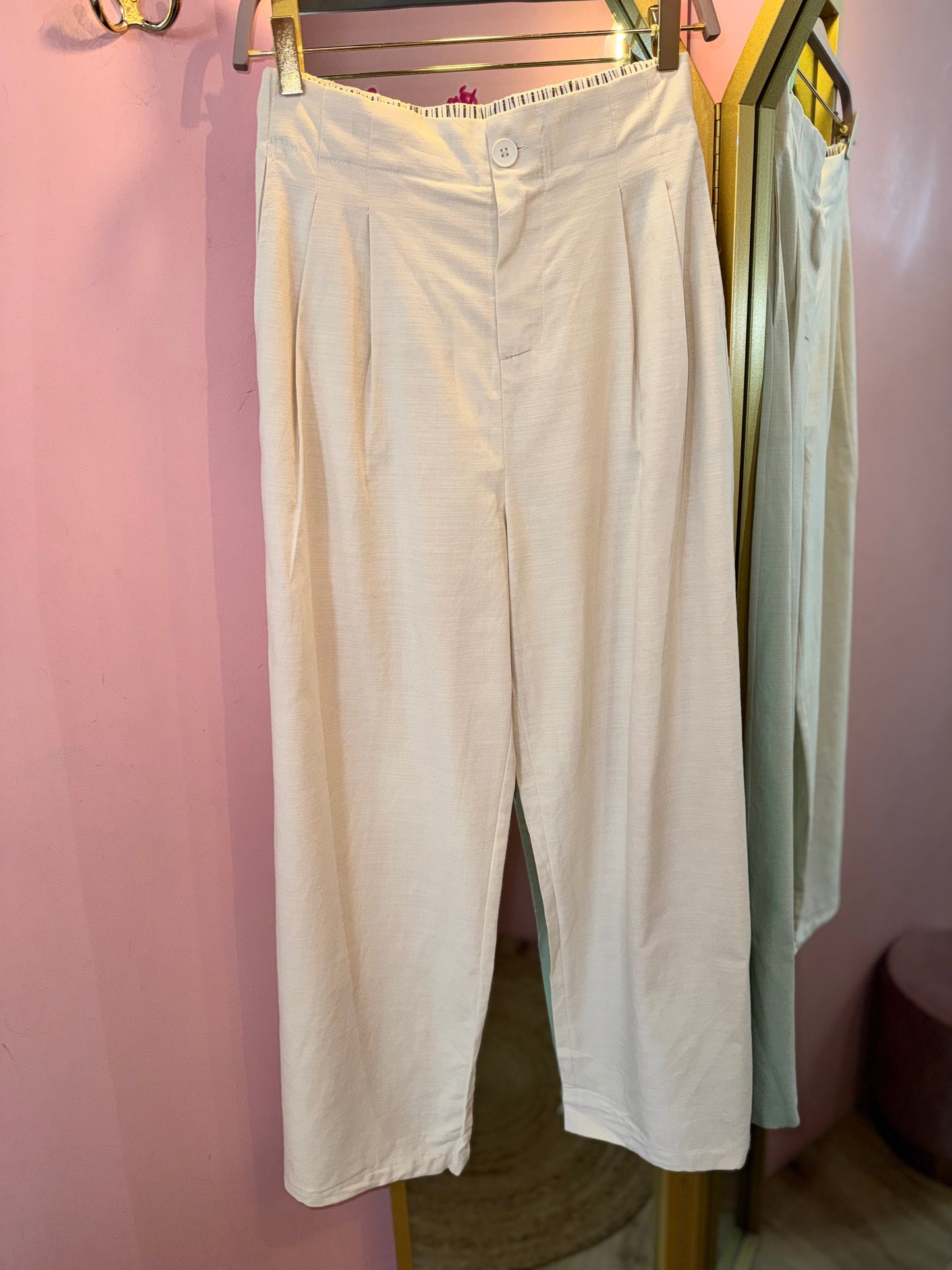 Cotton Blend Relaxed Trousers