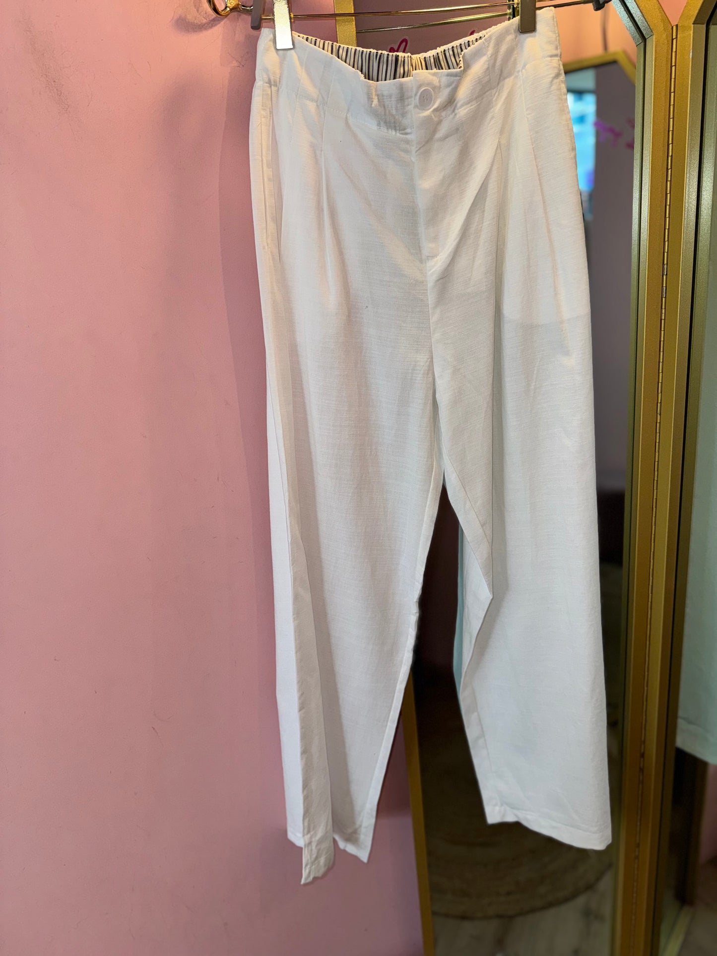 Cotton Blend Relaxed Trousers