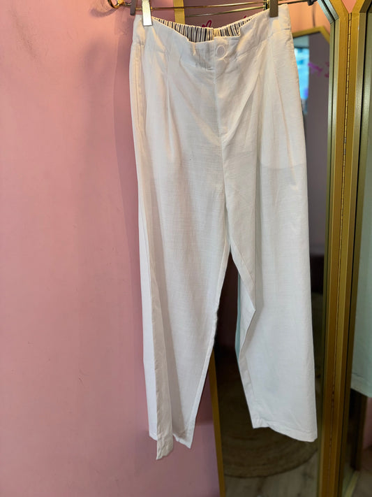 Cotton Blend Relaxed Trousers