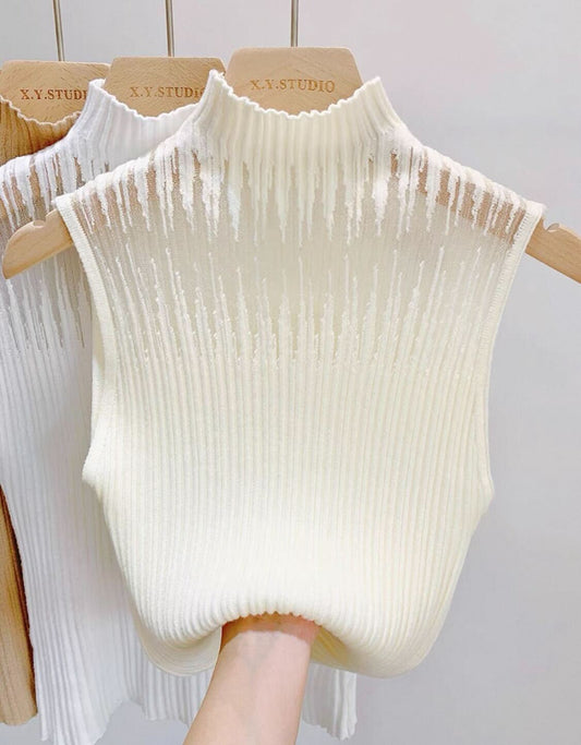 Ivory Mist Sleeveless Knit