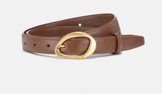 Sculpted Buckle Belt 110 cm– Gold