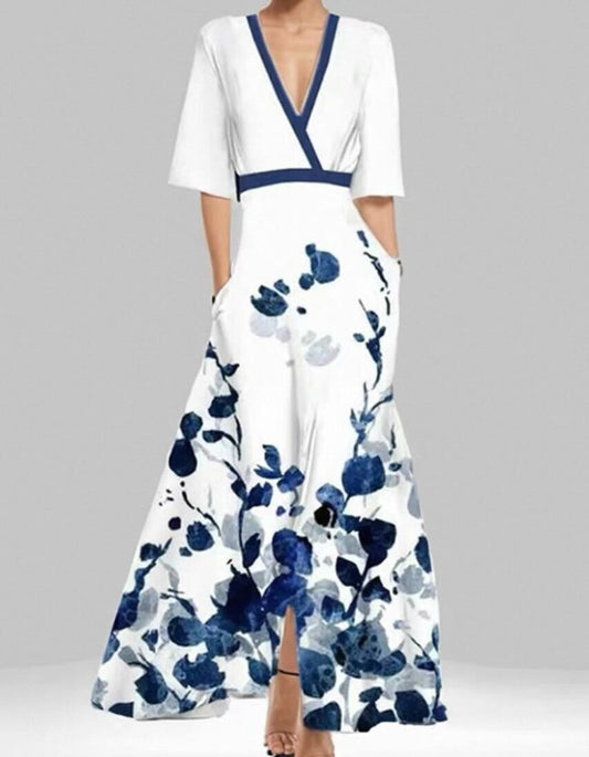 Blue Bloom Wrap Dress