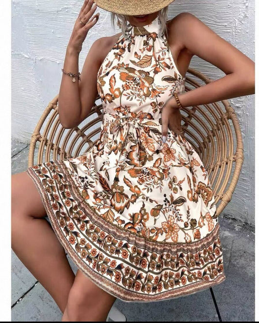 Amber Garden Halter Dress