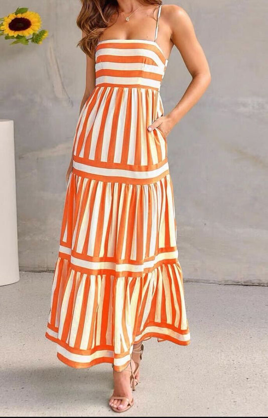 Sunset Stripes Maxi Dress