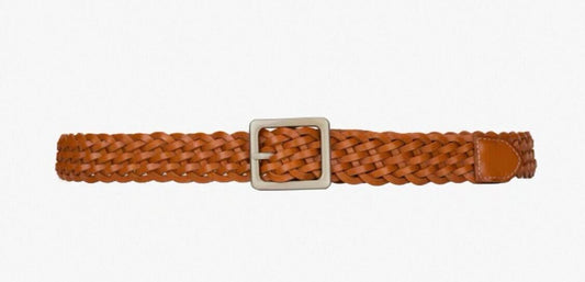 Braided Leather Belt – Caramel