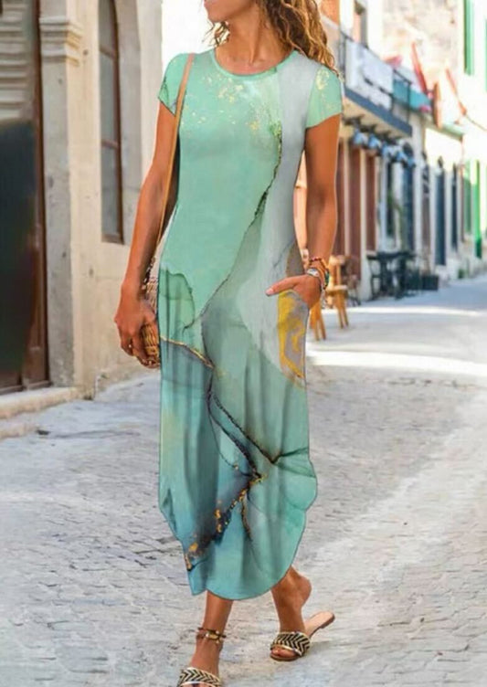 Aqua Marble Midi Dress