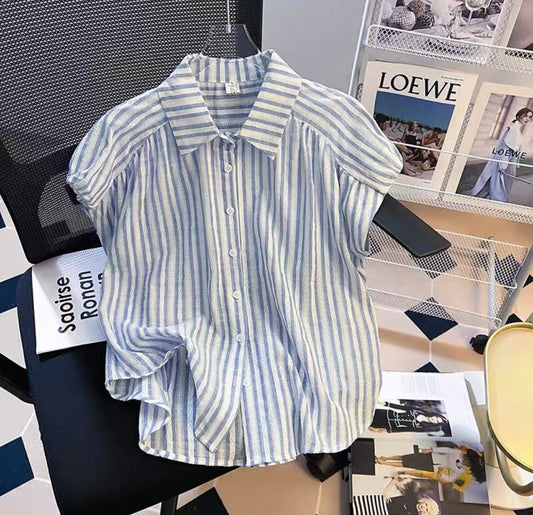 Blue Striped Cotton Shirt