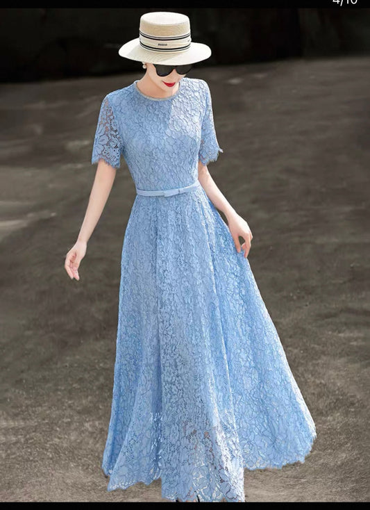 Blue Lace Grace Dress