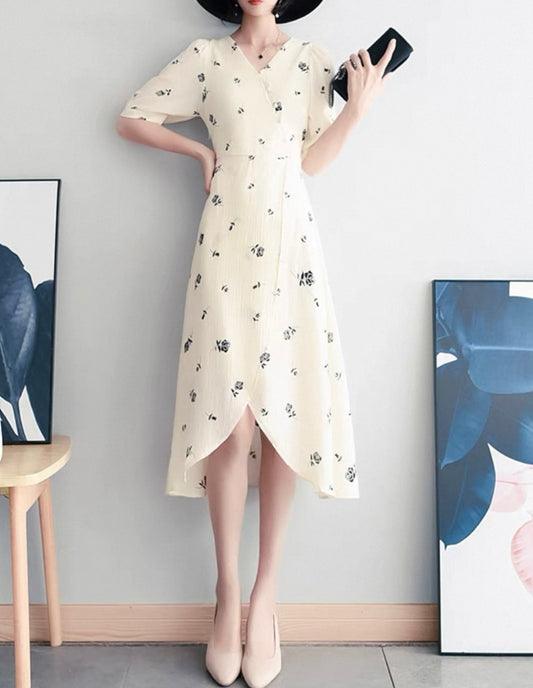 Cream Blossom Tulip Dress