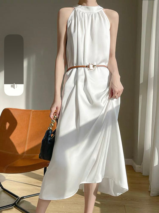 Classic White Halter Dress