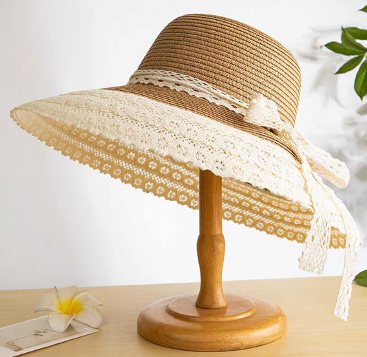 Vintage Lace Straw Hat