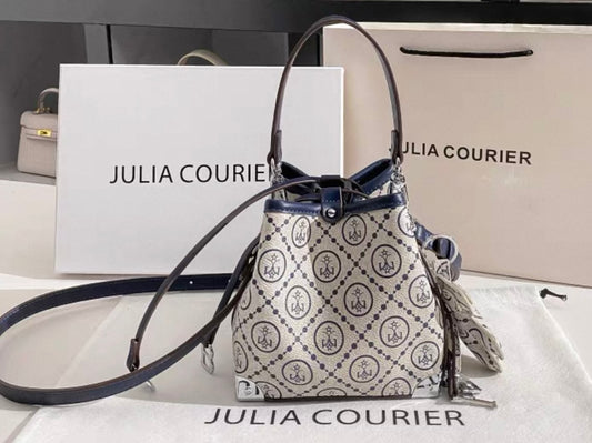 Julia Courier Monogram Bucket Bag