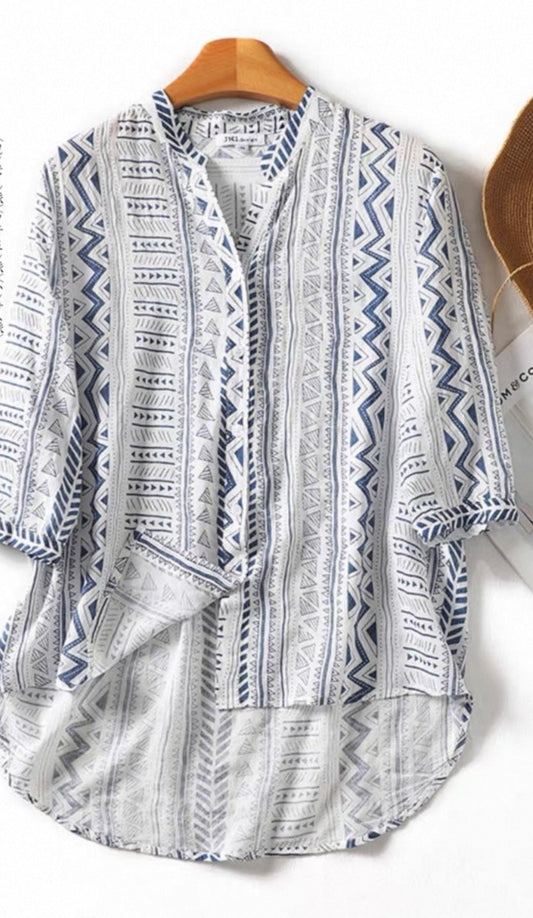 Aztec Print Lightweight Shirt