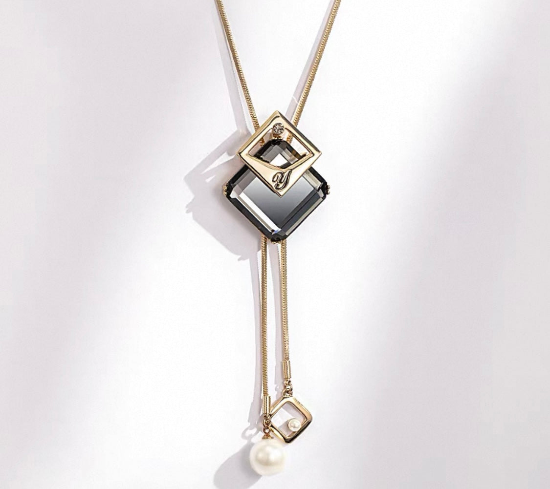 Geometric Lariat Necklace
