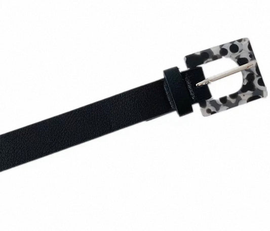 Black Belt with Marbled Acrylic Buckle