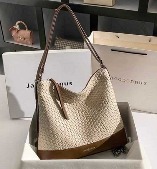 Ivory & Brown Hobo Bag – Jacoponnus