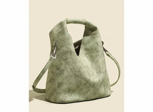 Moss Green Suede Crossbody Bag