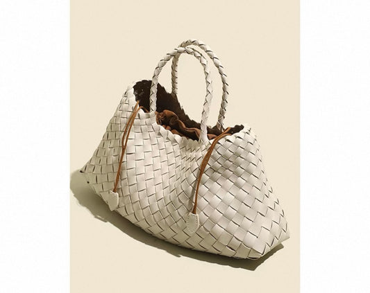 Ivory Woven Tote Bag