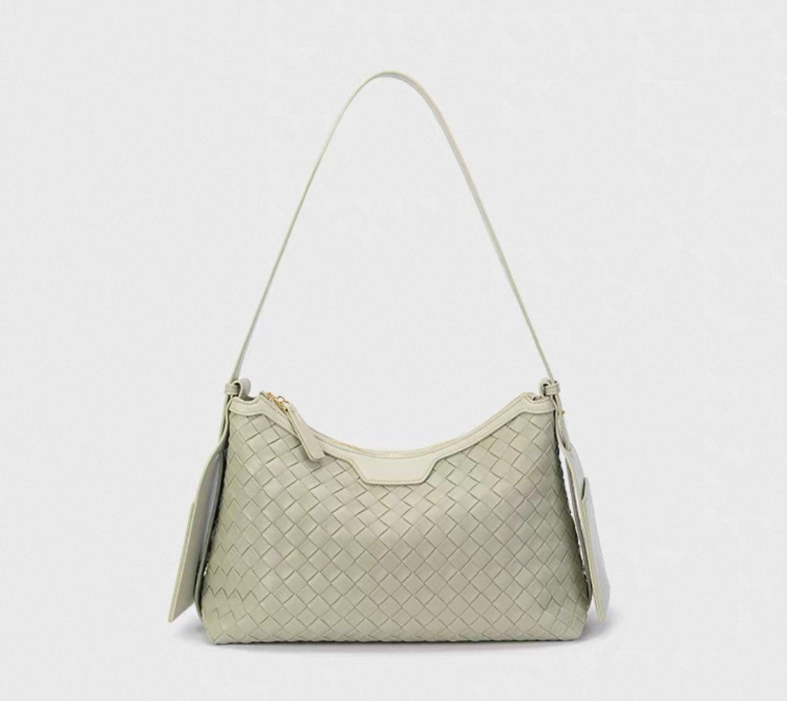 Woven Shoulder Bag – Pistachio