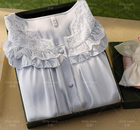 Silk Nightdress – Lace Collar