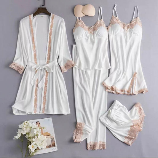 Luxury Satin Sleepwear Set – 5pc