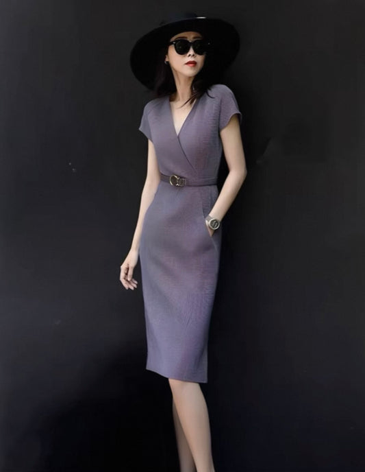 Elegant Belted Midi Dress