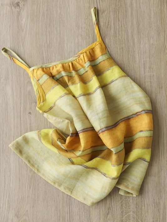 Yellow Stripe Linen Cami Top