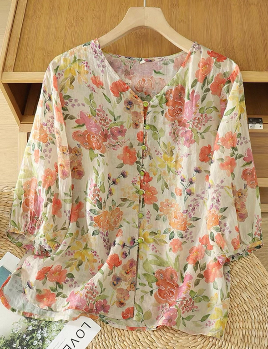 Watercolour Floral Button-Up Shirt