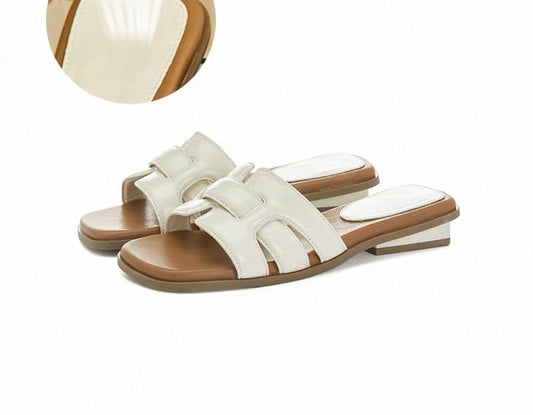 Classic Cream Slip-On Sandals