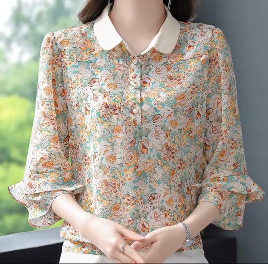 Floral Chiffon Blouse