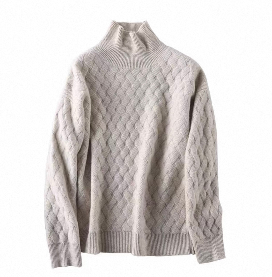 Beige Woven Knit Jumper