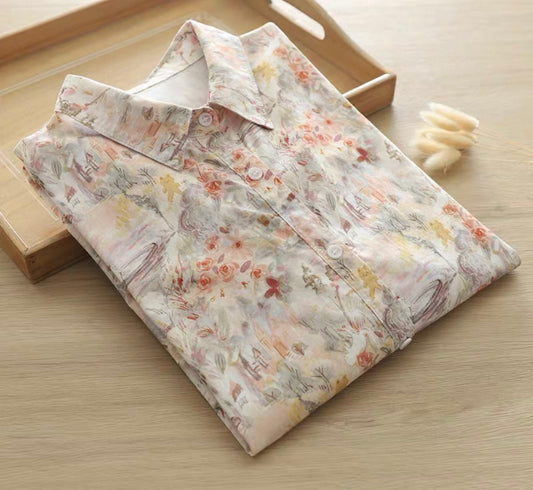 Pastel Watercolour Floral Shirt