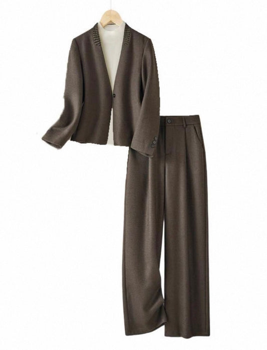 Chocolate Brown Trouser Suit (2-Piece Set)