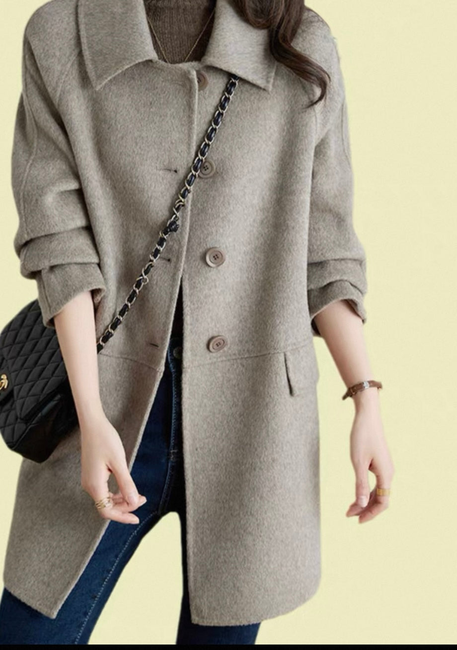 Light Beige Wool Coat – Relaxed Fit