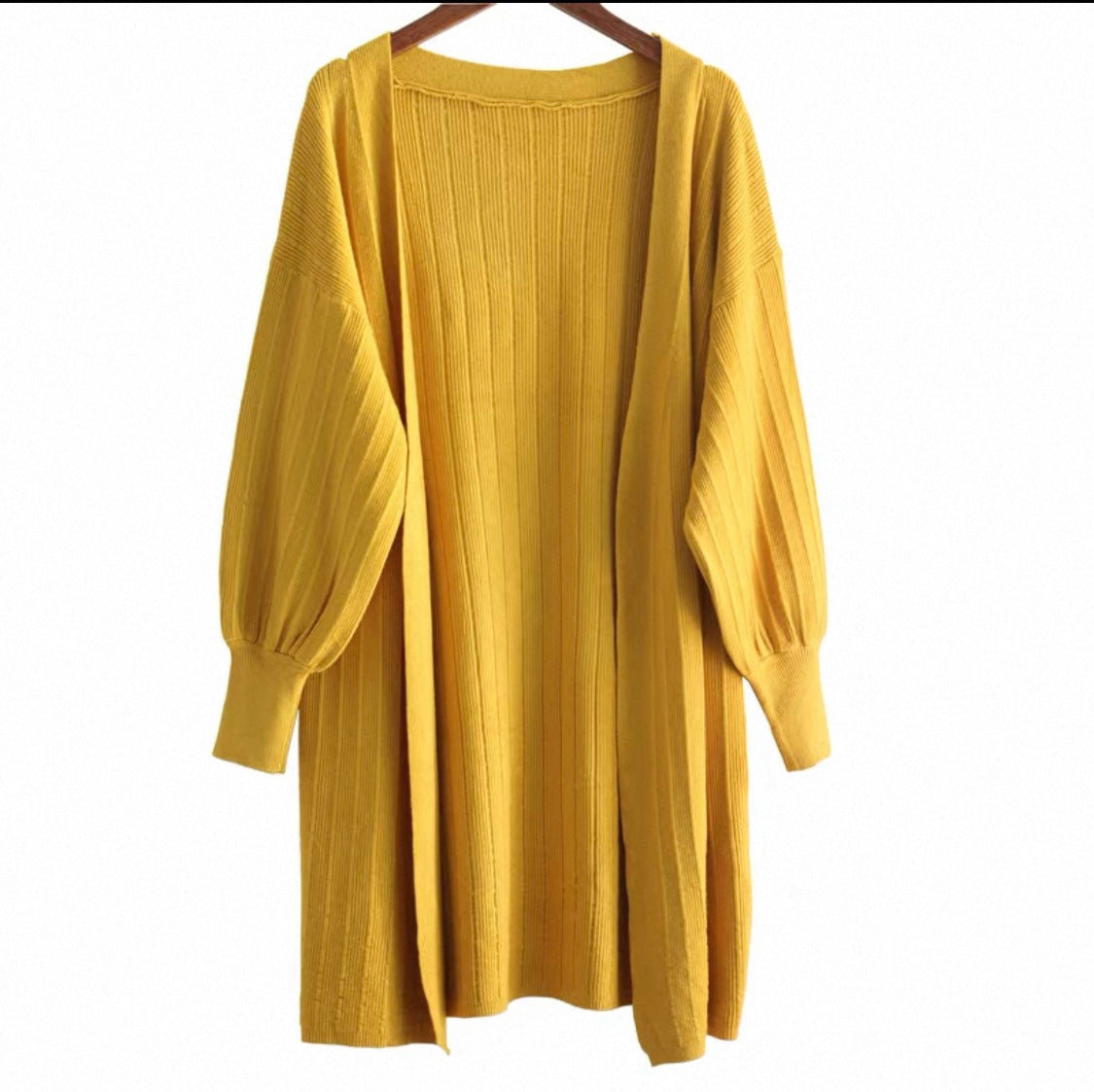 Olive Green Ribbed Cardigan