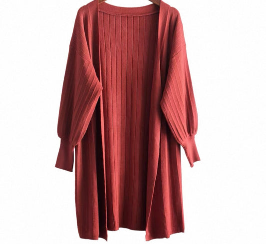 Olive Green Ribbed Cardigan